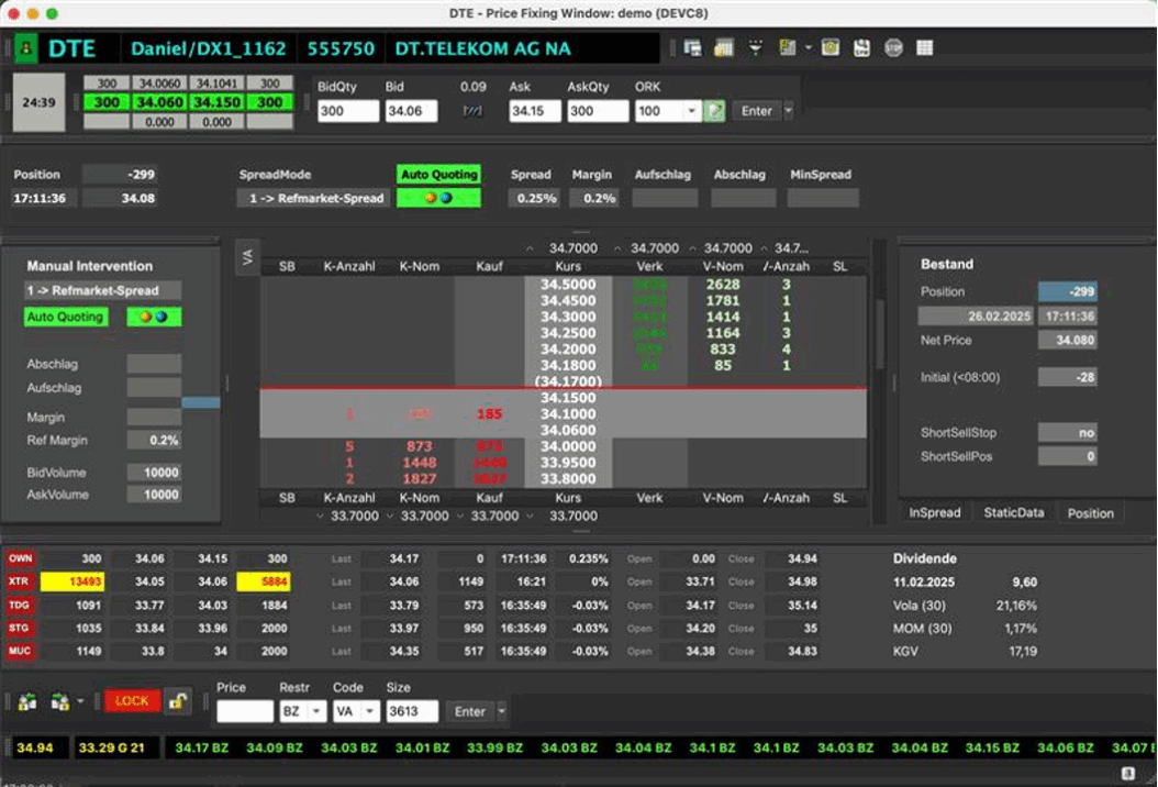 Screen of valantic FSA product iTrader