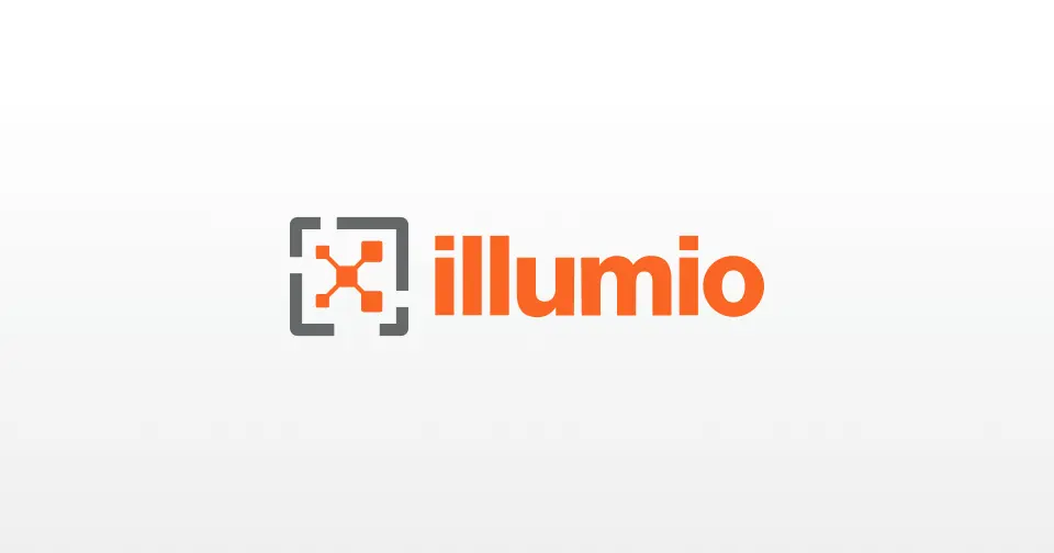 The image displays the Illumio logo, featuring an orange and gray icon beside the word "illumio" in orange lowercase letters on a white background, epitomizing their visionary global leadership.