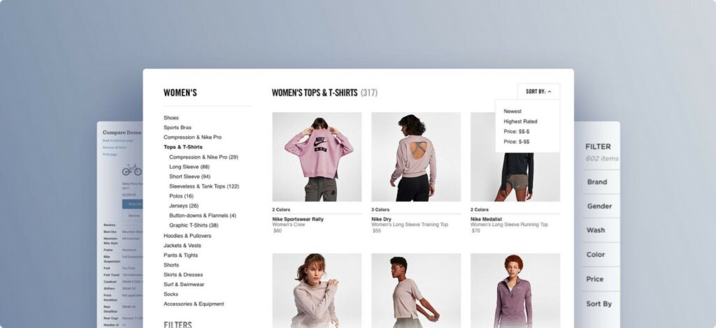 screenshot van een online winkel