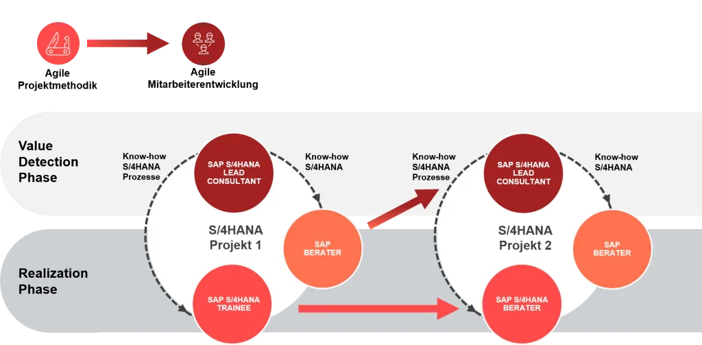 Grafik agiler Direkteinstieg in SAP S/4HANA im valantic Design