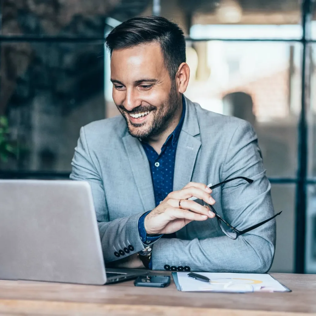 Businessman working at office