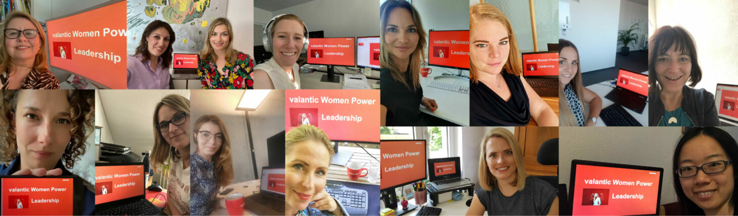 Collage von valantic Mitarbeiterinnen im valantic Frauennetzwerk valantic Women Power
