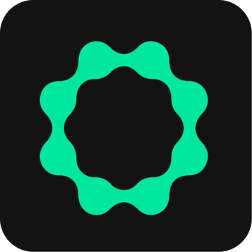 A green, wavy-edged circular shape resembling a gear or abstract flower on a black background embodies the spirit of HMG's Visionary Global Leadership, inspiring innovation and transformation.