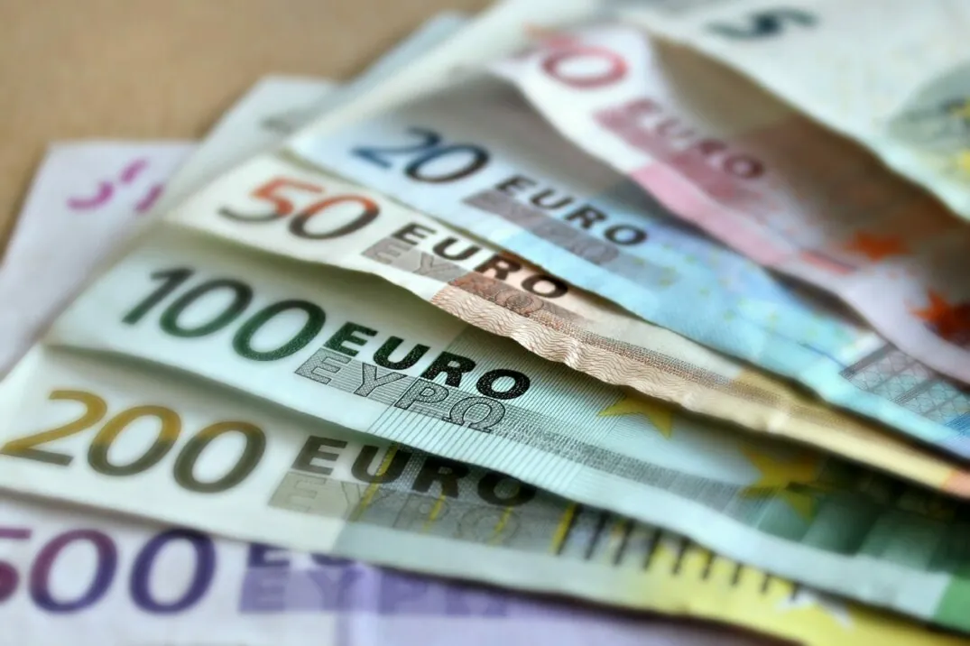 Imagem de notas de Euro