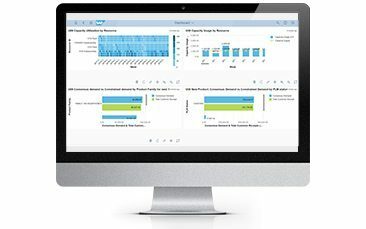 Imagem do ecrã com um screenshot do software SAP Integrated Business Planning (IBP)