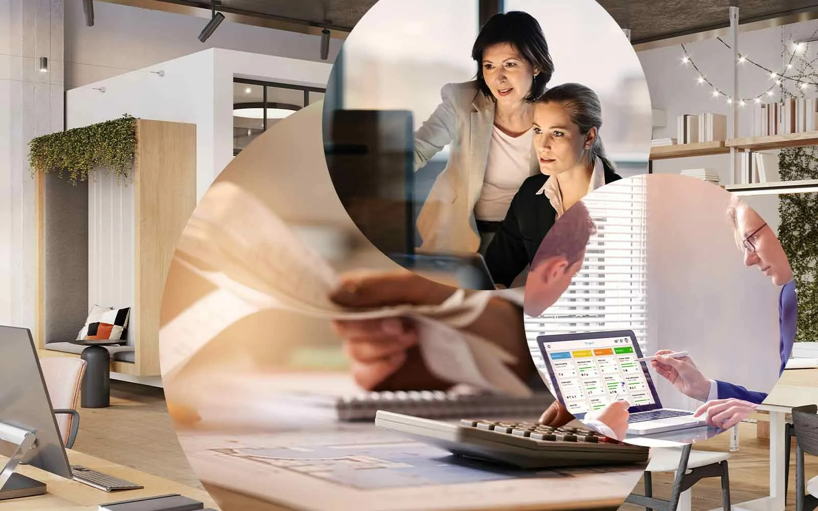 escritório, faturas, analisar transações, software, pessoas a analisar, valantic