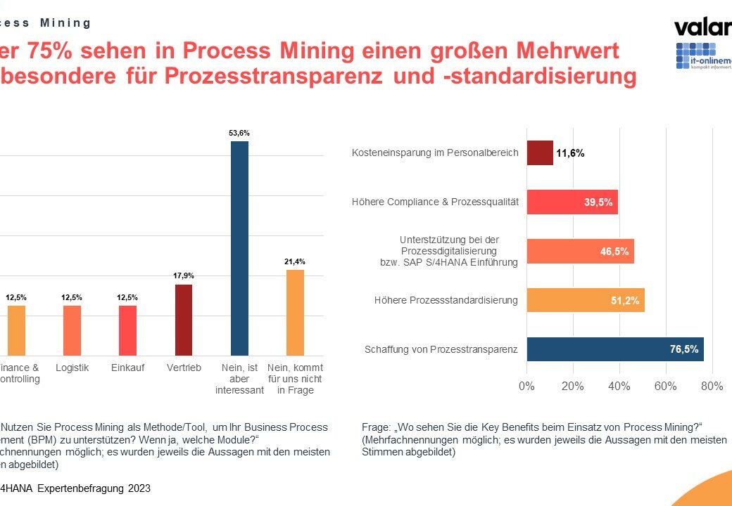 Infografik zur valantic SAP S/4HANA Studie 2023: Process Mining