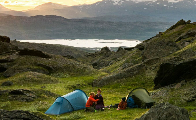 camping on top of a mountain