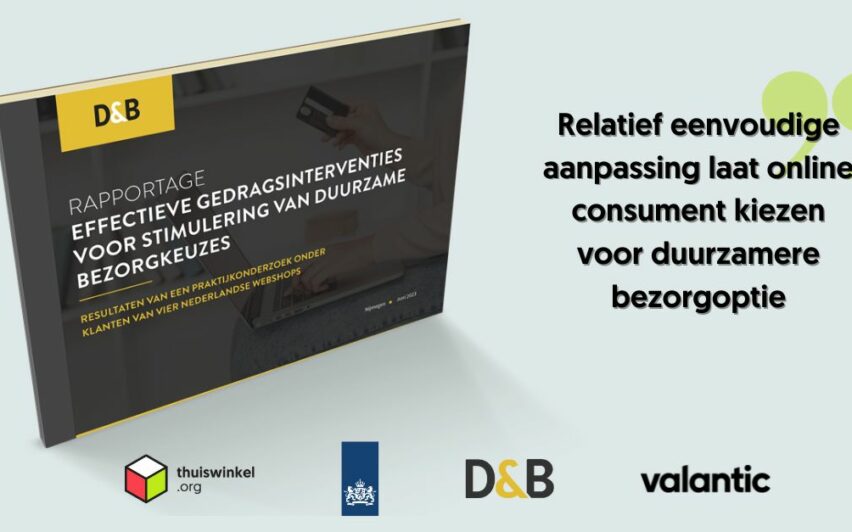 Report Simple Adjustment Enables Online Consumers to Choose More Sustainable Delivery Options (Dutch only)