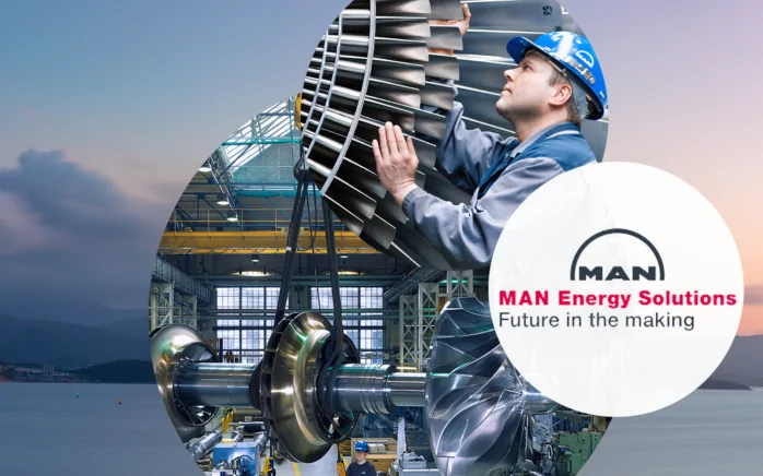 MAN Energy Solutions Logo and pictures of employees