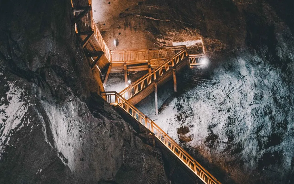 Picture of a staircase in a mine