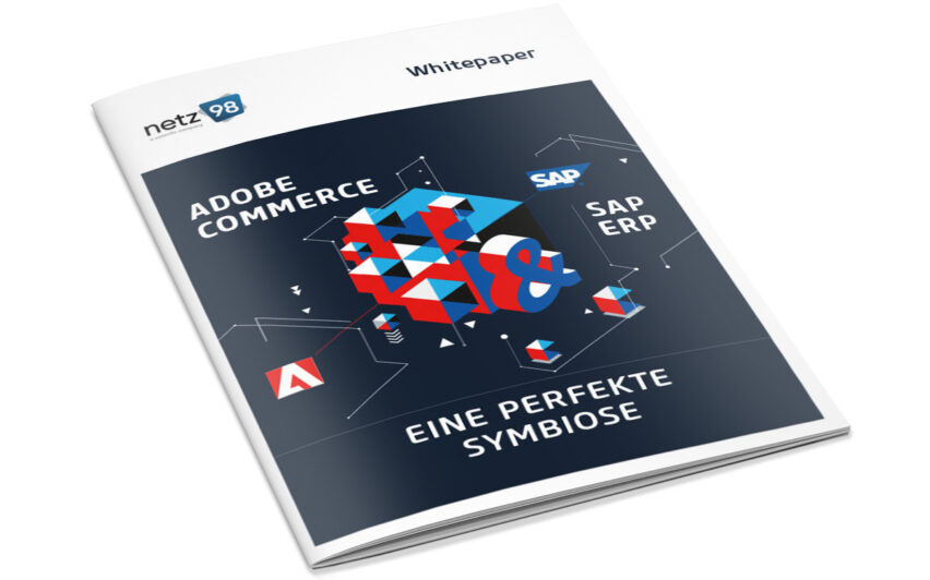 Mockup Whitepaper »Adobe Commerce & SAP ERP – Eine perfekte Symbiose«