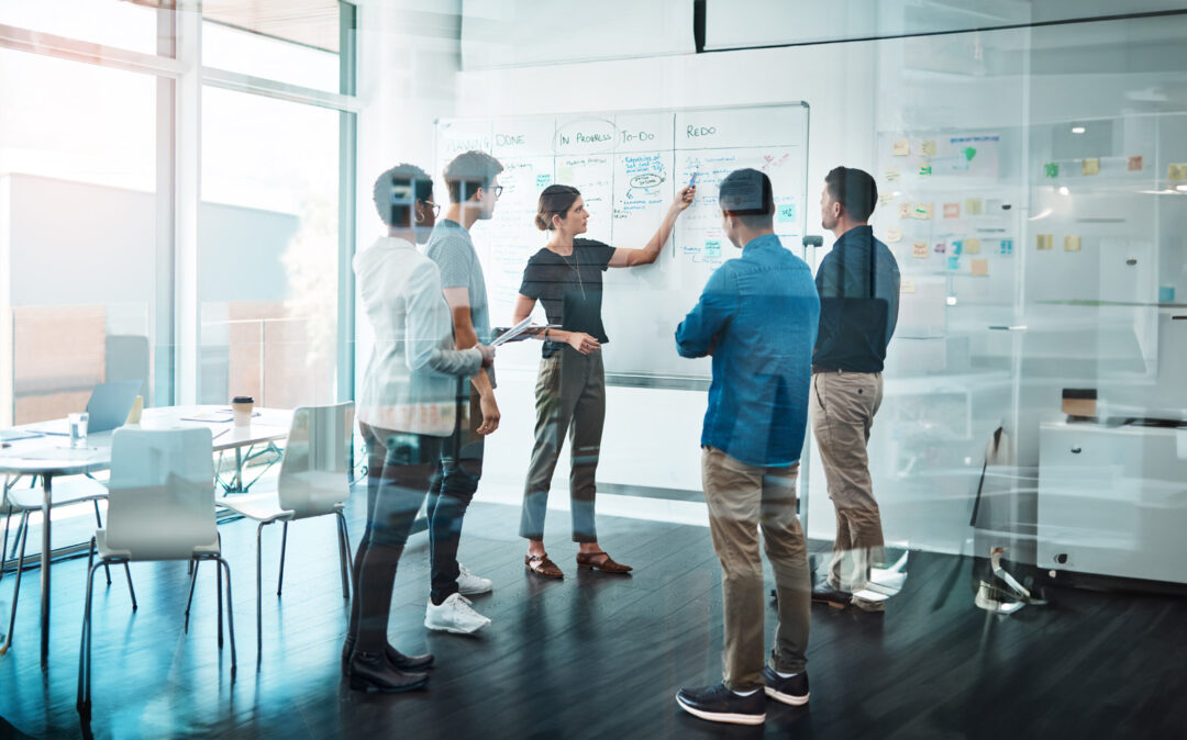 Shot of a group of businesspeople having a meeting in a modern office
