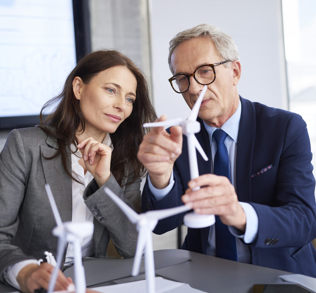 Business people having conversation