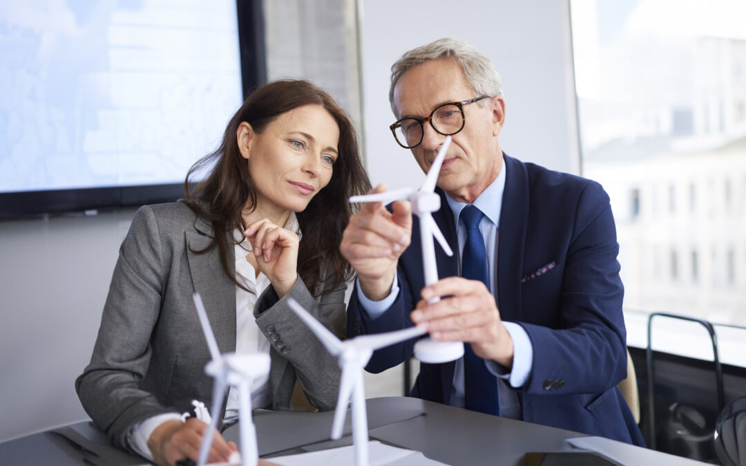 Business people having conversation