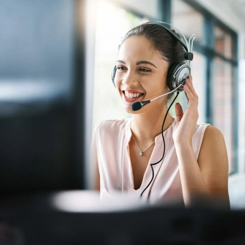 Cropped shot of a young woman working in a call center