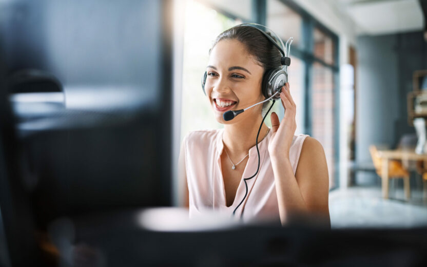 Cropped shot of a young woman working in a call center