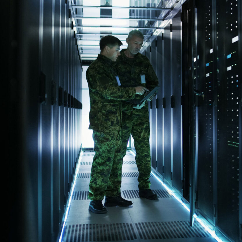data-center-two-military-men-802320892