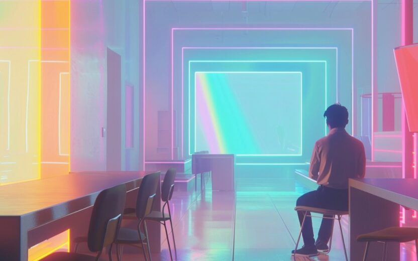 AI generated image of a futuristic office
