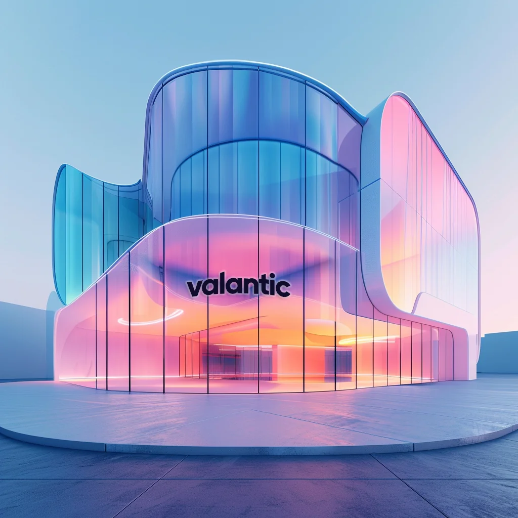 AI generated image of a futuristic valantic office building