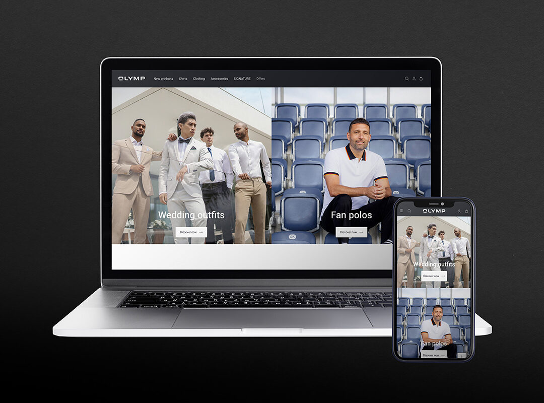 Olymp Onlineshop Mock up auf dem Macbook