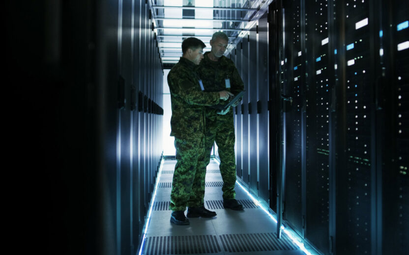 data-center-two-military-men-802320892