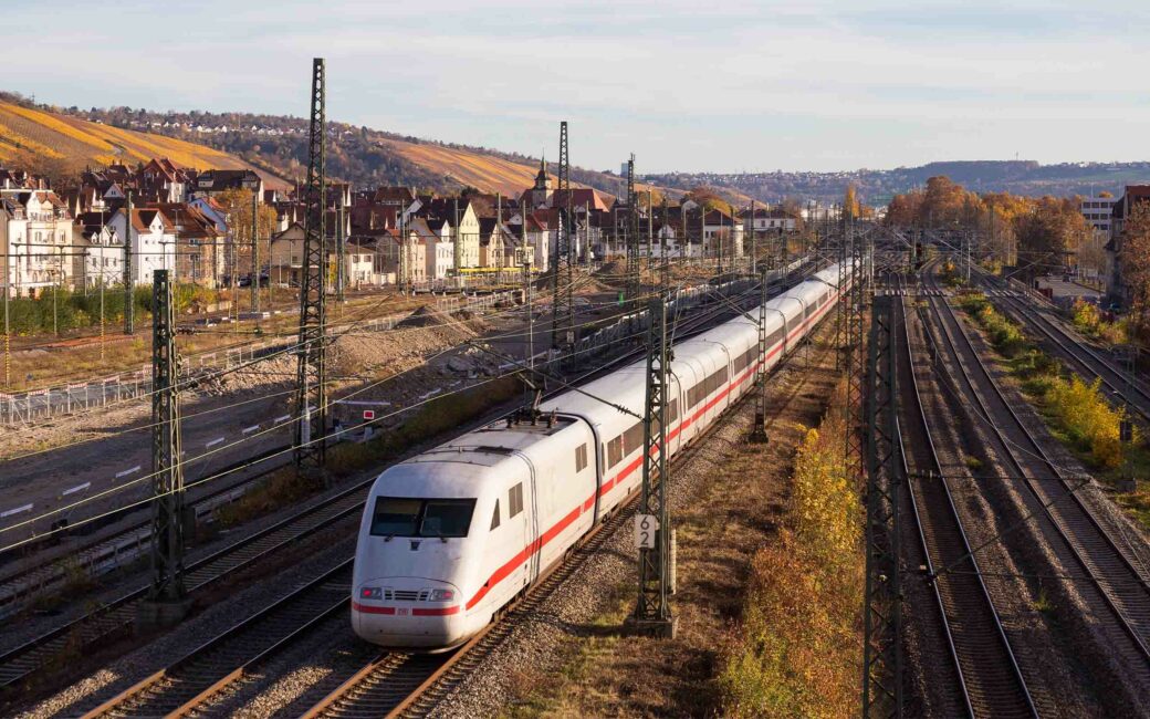 Train passing through Stuttgart