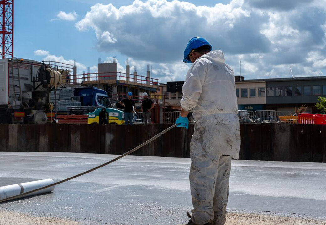 A Triflex specialist for floor coating on an industrial site