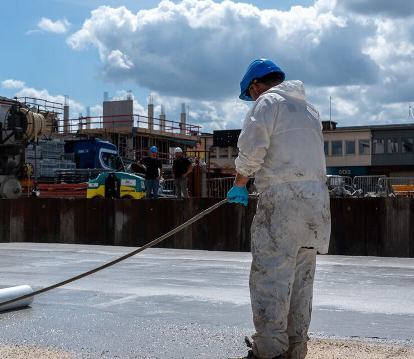 A Triflex specialist for floor coating on an industrial site