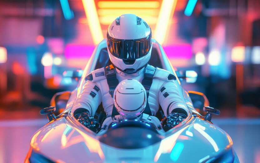 ai-generated-astronaut-with-a-robot-in-a-spacy-car