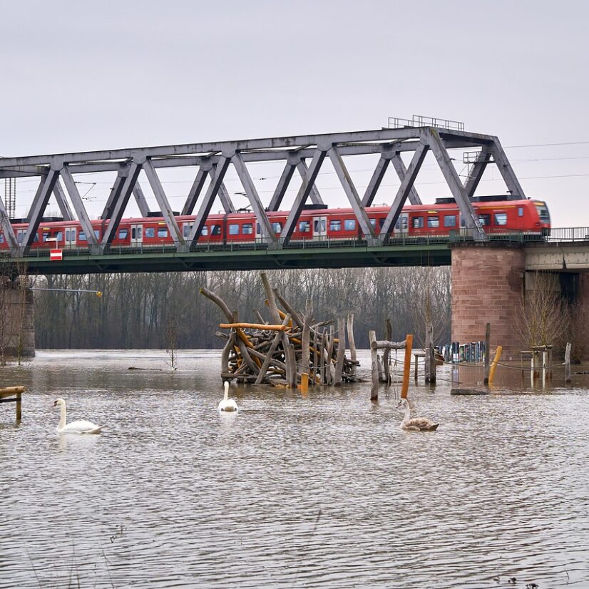 bridge with train over river