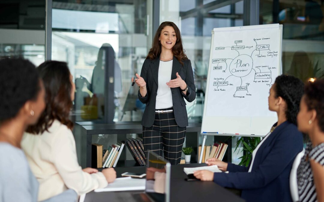 Präsentation eines Innovationsprozesses im Büro