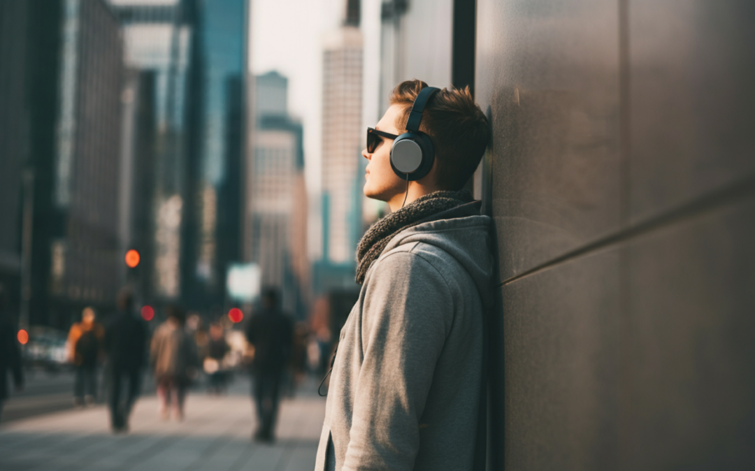 Person mit Headphones