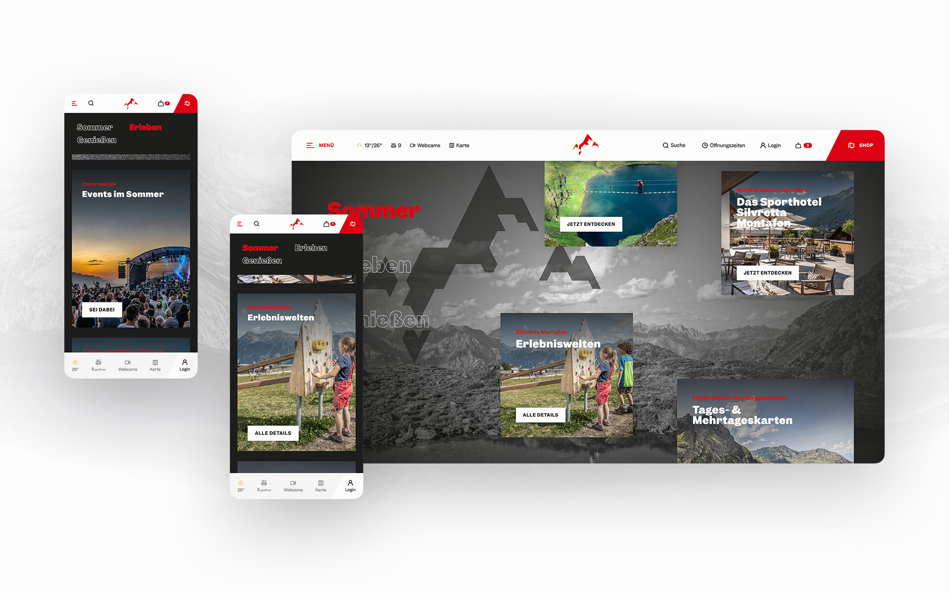 Website screenshot of Silvretta Montafon