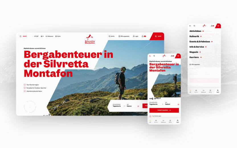 Website-Screenshot von Silvretta Montafon