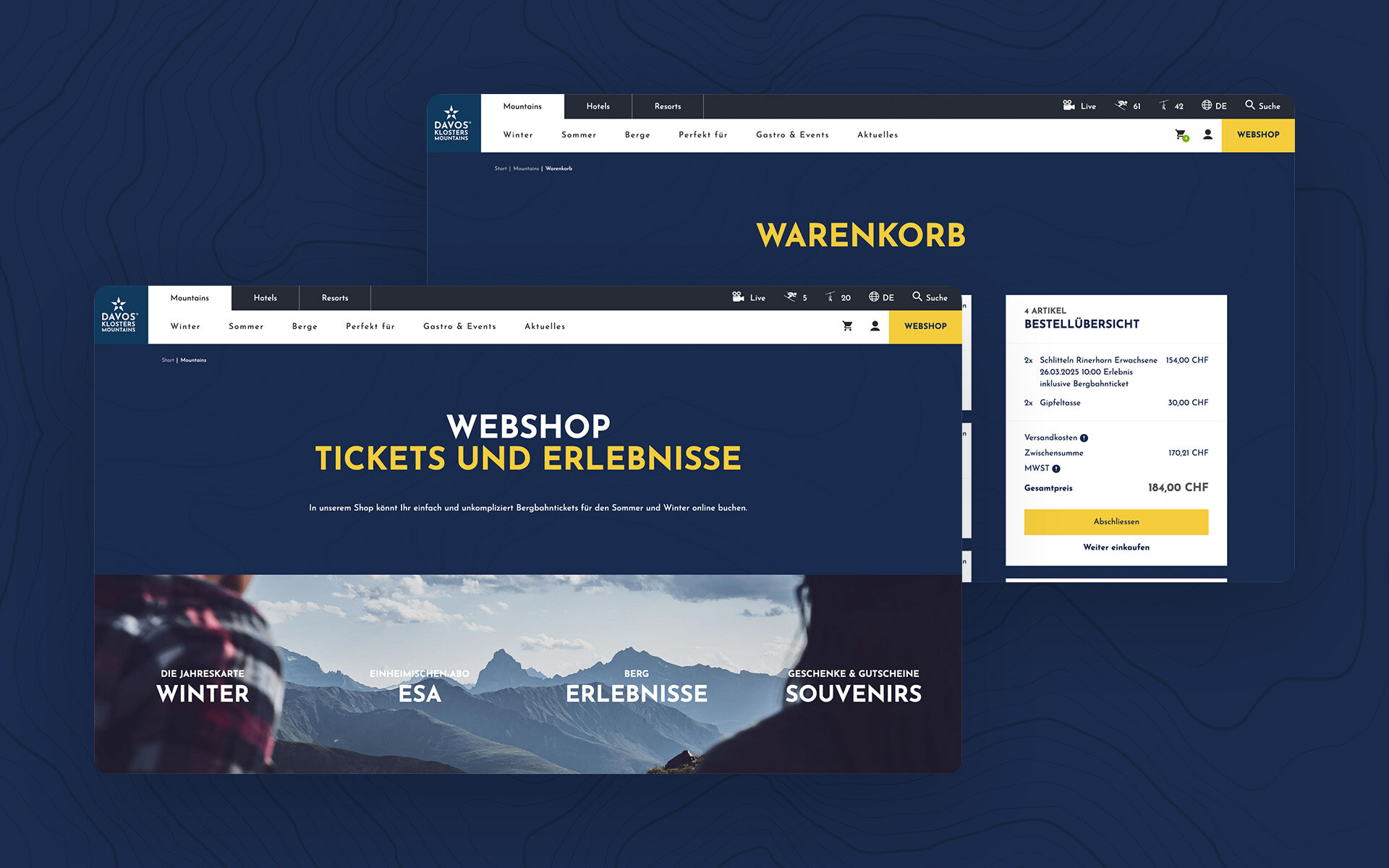 Screenshot of the booking process from davosklostersmountains.ch
