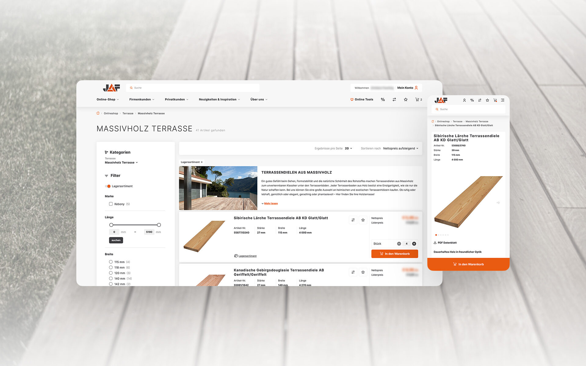 Screenshots of the Frischeis website.
