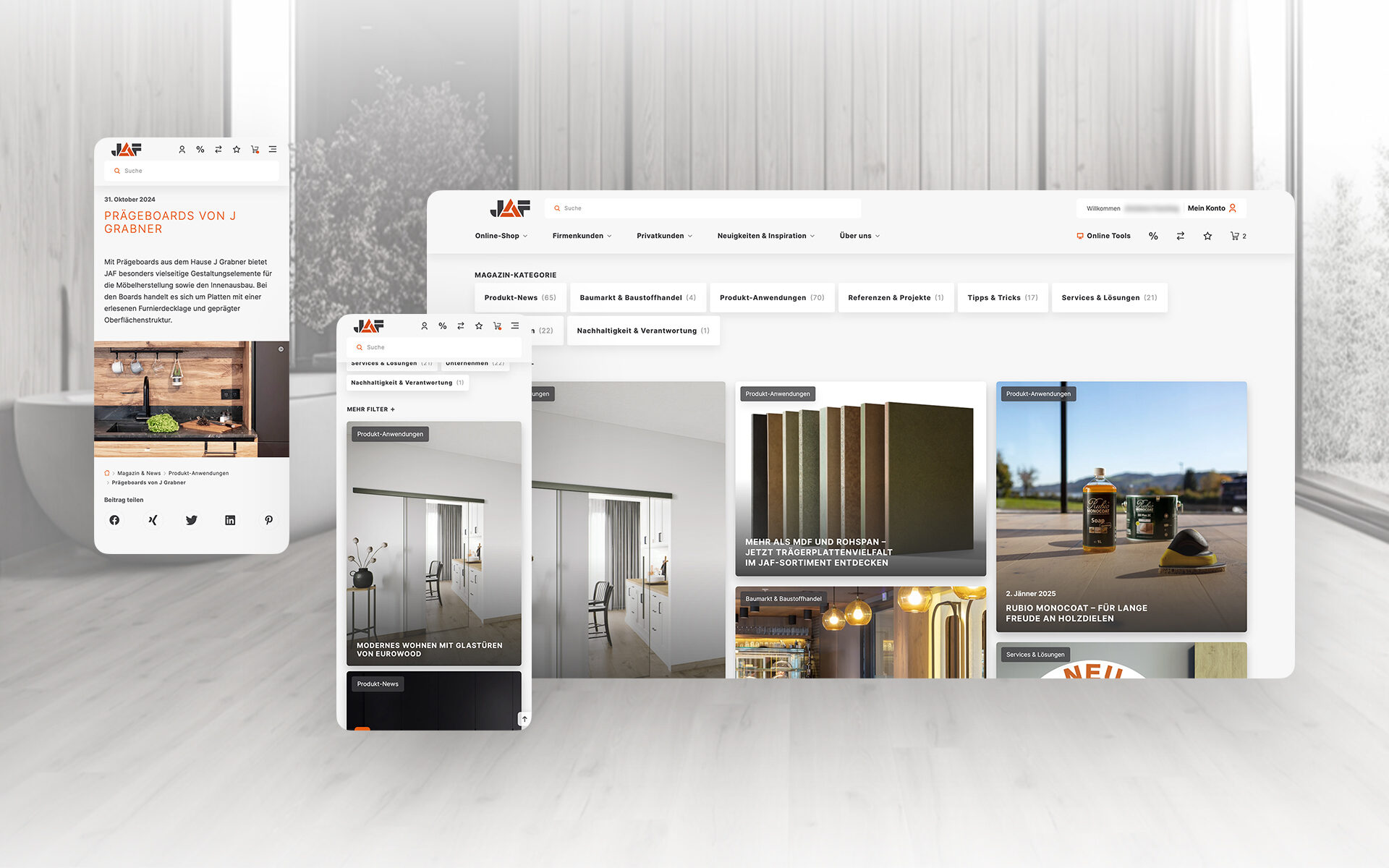 Mock-ups of the Frischeis website on various devices