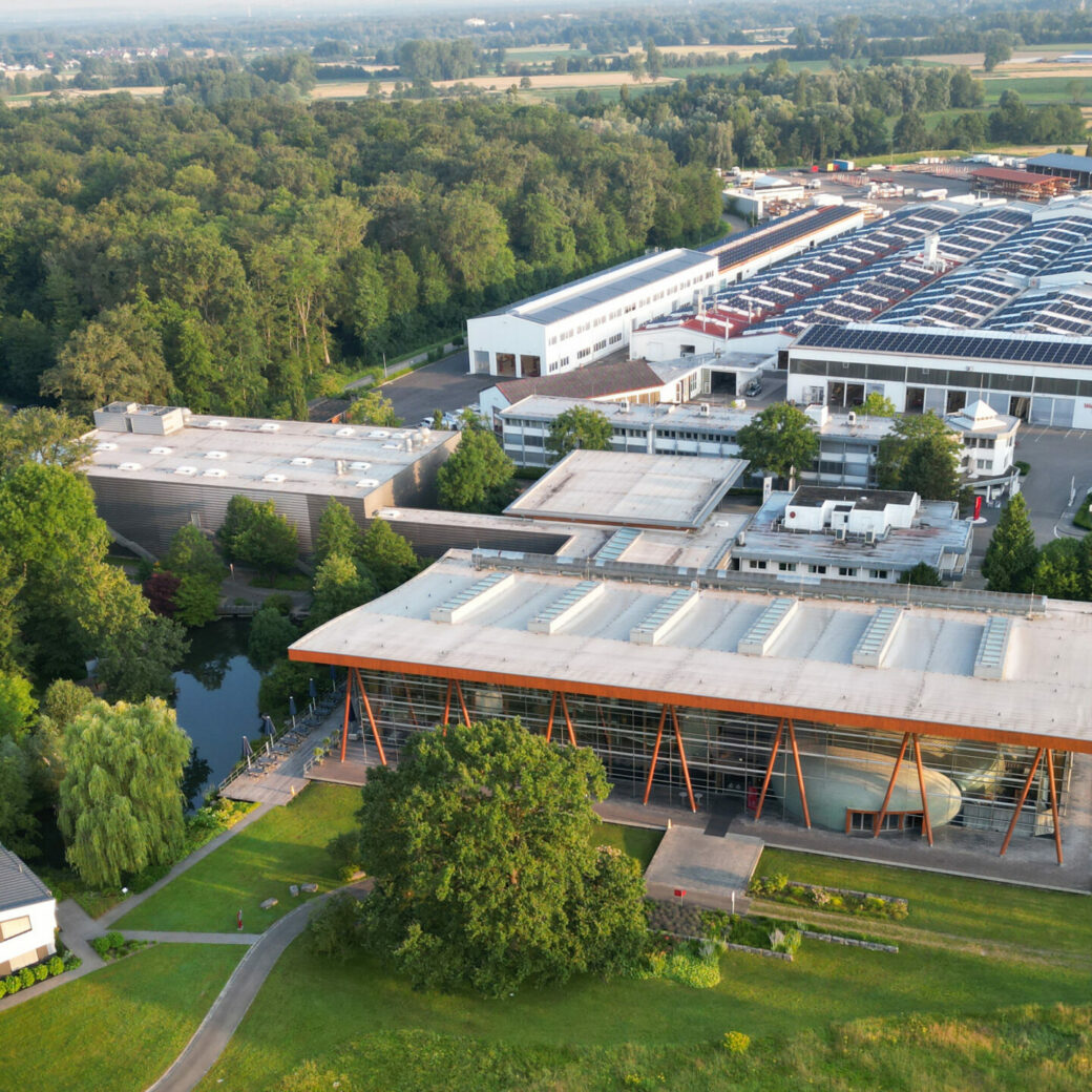 WeberHaus company headquarters, aerial view