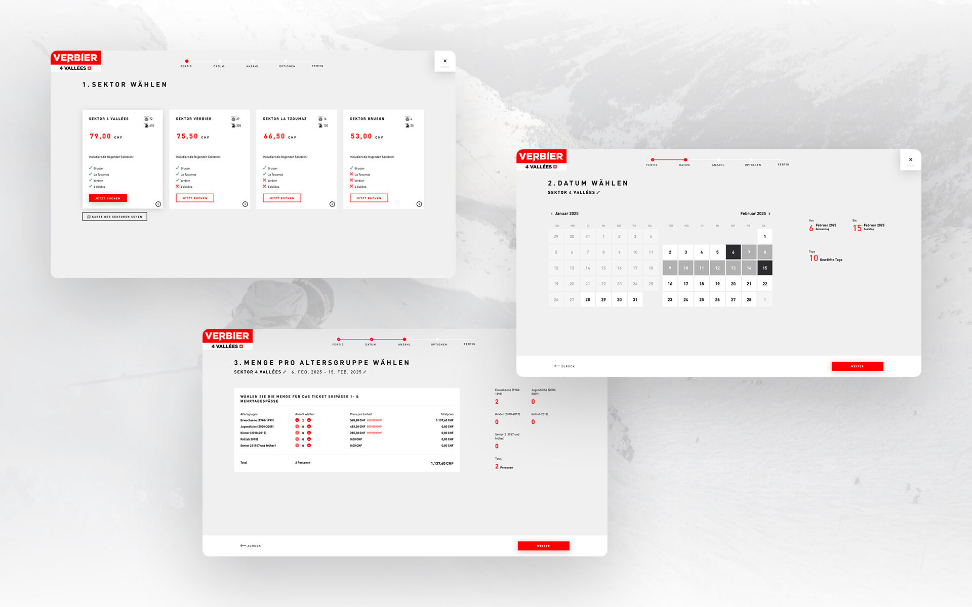 Screenshot of the new Pimcore-based website for Verbier 4 Vallées
