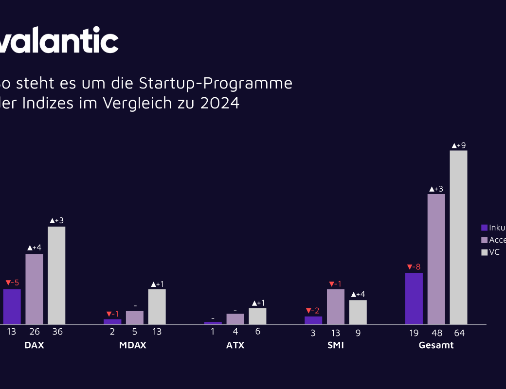 Grafik Startup- und Innovationsmonitor 2025: So steht es um die Startup-Programme der Indizes im Vergleich zu 2024