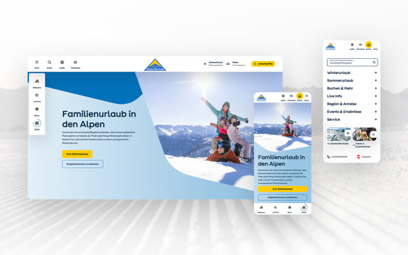 Serfaus-Fiss-Ladis Startseite für Familienurlaub mit responsivem Website-Design
