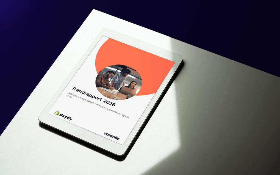 Trendrapport afgebeeld op een ipad