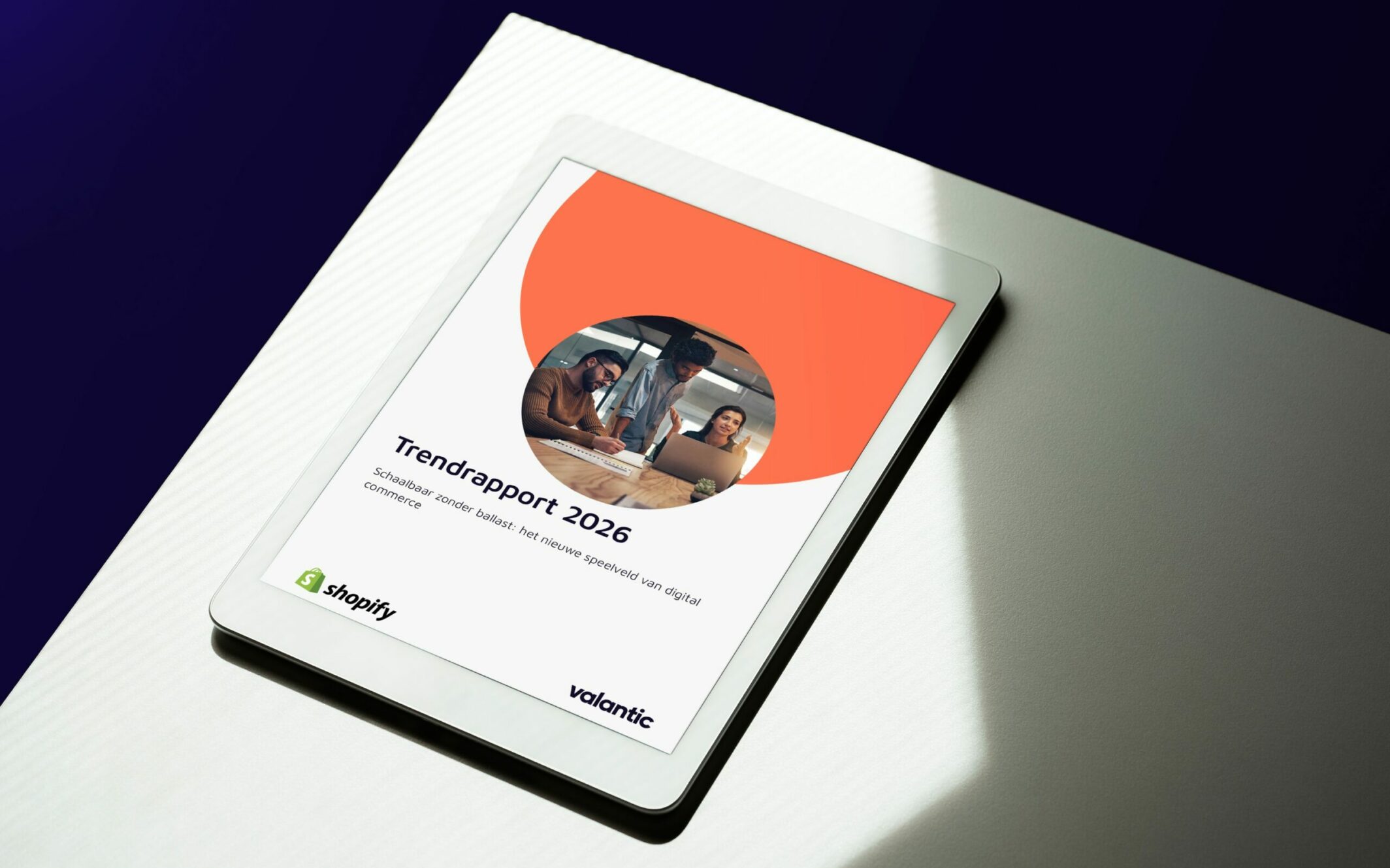 Trendrapport afgebeeld op een ipad