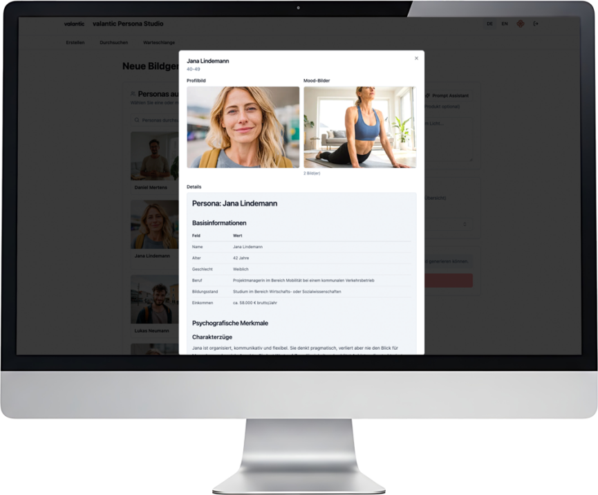 Das valantic Persona Studio zur AI-gestützen Bildgenerierung: Personas definieren und zentral verwalten