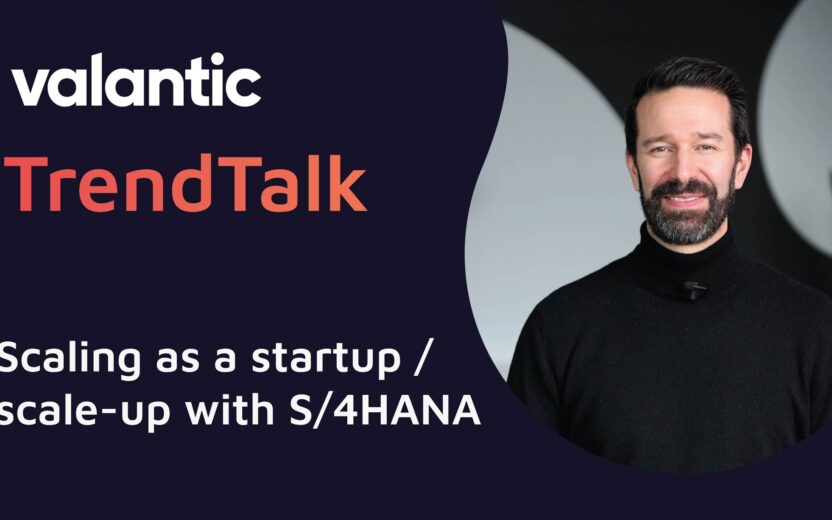 Cover of the valantic TrendTalk Video episode about Start-ups and SAP S/4HANA Cloud with Timo Rüb