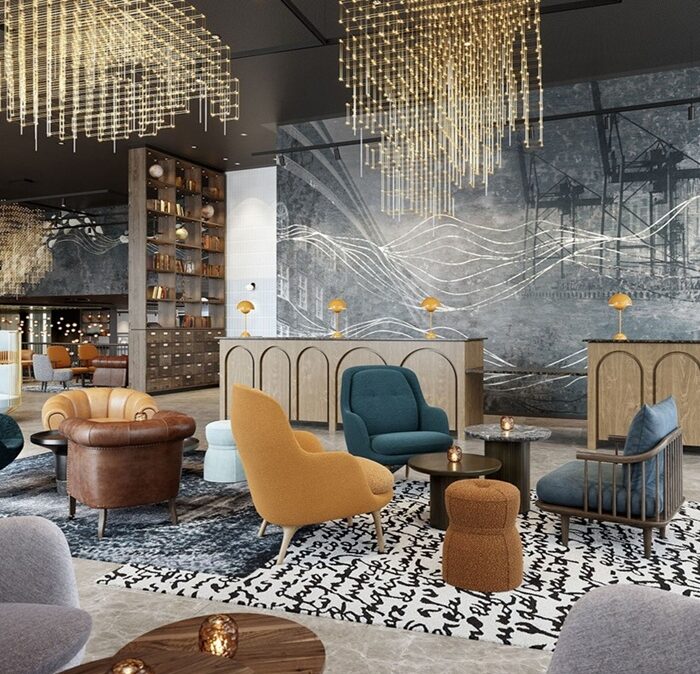 Lobby des Designhotels Kontorhaus The Cloud One in Hamburg