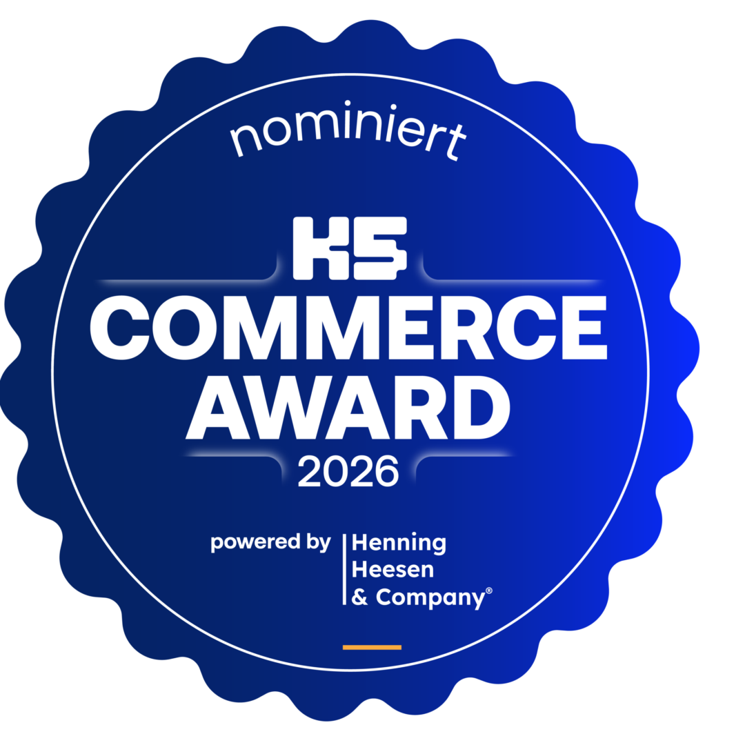 Nominierten-Badge zum K5 Commerce Awards 2026 für valantic als Top-5-Finalist