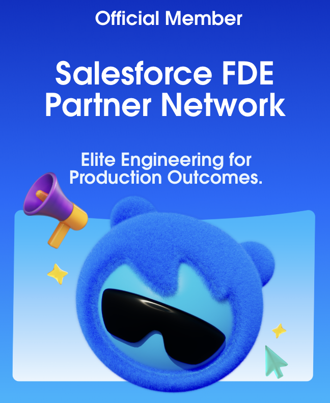 Offizielles Partner-Banner zur valantic Mitgliedschaft im Salesforce Forward Deployed Engineering (FDE) Partner Network
