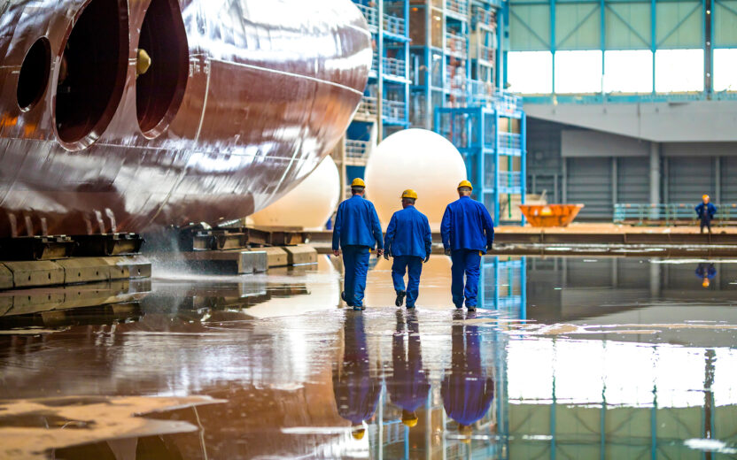 Bild von der MeyerWerft - Aufnahme in der Fertigung der Werft